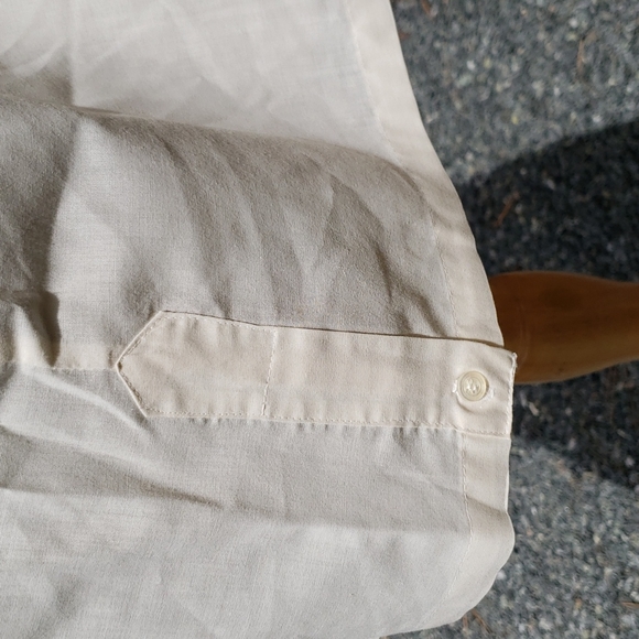 RARE VTG Ted Lapidus Paris Ivory Guayabera Pocket Shirt Mens XL Cuban Summer - Picture 9 of 10